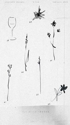 flash set tattoo botanical botany ideas tattoo for girls boys guys glass of wine tattoo plants tattoos aesthetic Movement Tattoo Ideas, Korean Style Tattoo, Sasha Tattoo, Artist Tattoo Ideas, Line Flower Tattoo, Linear Tattoo, Aa Tattoos, Abstract Tattoo Ideas, Set Tattoo