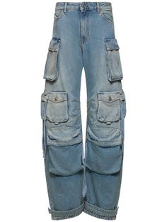 Lvr exclusive fern wide cargo jeans - The Attico - Women  | Luisaviaroma The Attico, Cargo Jeans, Flat Espadrilles, Swim Accessories, Heeled Loafers, Shearling Jacket, Ski Wear, Low Waist, Swimwear Tops