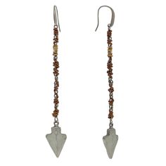 Pewter Walnut Brown Wrapped Linear Arrowhead Earrings Vintage Trinkets, Arrowhead Earrings, Raw Gold, 1928 Jewelry, Pewter Grey, Swarovski Stones, Inspired Jewelry, Gold Dipped, Jewelry Companies