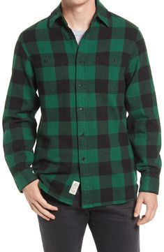 Flannel and Buffalo checks seem made for each other, so get in on the goodness in this versatile midweight shirt that'll be a reliable choice for years to come. 100% cotton Machine wash, tumble dry Imported Everyday Plaid Cotton Flannel Shirt, Classic Green Flannel Shirt For Fall, Green Cotton Button-up Flannel Shirt, Green Cotton Flannel Shirt With Button Closure, Green Flannel Shirt For Winter, Green Cotton Flannel Shirt For Winter, Winter Green Cotton Flannel Shirt, Winter Plaid Cotton Flannel Shirt, Yellow Flannel Shirt