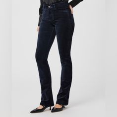 Https://Paige.Com/Products/Women-High-Rise-Manhattan-Boot-Deep-Navy A Universally Flattering High-Rise Style With A Fitted Silhouette Through The Hips And Thighs, A Slim Bootcut From The Knee Down And A Slightly Shorter 32” Inseam. Cut From Our Bestselling Transcend Denim In A Bright Light Wash With A Raw Hem, This Style Is Luxuriously Soft And Incredibly Comfortable With Plenty Of Stretch And Recovery To Give It A Flawless Fit From Morning To Moonlight. Eco-Positive Methods And Modern Technolog High Rise Style, Navy Velvet, Paige Jeans, Fitted Silhouette, Bright Light, Bootcut Jeans, Jeans And Boots, Boot Cut, Manhattan