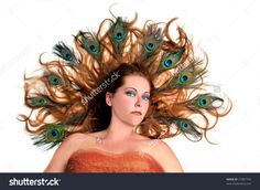 Midsummer Nights Dream Fairies, Fairy Concept, Feather Magic, Peacock Hair, Autumn Fairy, Red Head, Peacock Feathers, Redheads, Bridal Hair