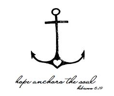 an anchor with some writing on it