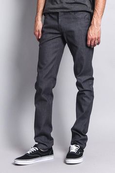 Our skinniest fit, perfect for the guy who’s on top of his style game. Choose a darker wash to dress up your look, or go casual with a pop of color. Whichever way you choose to wear it, you can’t go wrong. Brand: Victorious 97% Cotton, 3% Spandex Added stretch for maximum comfort Sits below waist, extra slim through thigh, narrow leg opening Classic five-pocket styling Zipper fly, button closure Machine-wash cold inside-out with like colors, line dry Imported, Designed in Los Angeles Raw denim i Slim Fit Denim Blue Pants For Fall, Fall Slim Fit Streetwear Bottoms, Slim Fit Bottoms For Fall Streetwear, Fall Slim Fit Bottoms For Streetwear, Dark Wash Slim Fit Pants For Fall, Slim Fit Dark Wash Pants For Fall, Fall Slim Fit Dark Wash Pants, Casual Fitted Pants With Five Pockets, Solid Fitted Denim Jeans