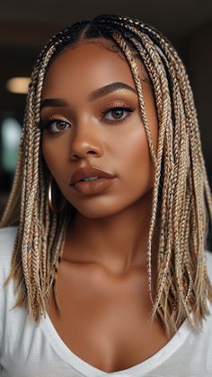 Explore the best short bob knotless box braids hairstyles for summer on our website. Get ready to rock a stunning and trendy new look! Short Colored Box Braids, Knotless Bob Braids, Short Knotless Box Braids, Box Braids Short, Short Box Braids Bob, Short Knotless Braids, Braids 2024, Trending Braids, Bob Box Braids Styles