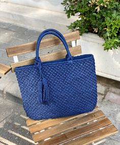 This beautiful navy blue straw handbag is perfect for any occasion! It's handmade with Crochet details and has a luxury feel to it. Whether you're carrying it as a shoulder bag or handbag, it's sure to make a statement. ⭐ PRODUCT DETAILS ⭐ -It is crochet. It is knitted with a double layer of paper yarn. -It is lined and has pockets. -Not washable, not dry clean. It can be wiped with a damp cloth. -Since it is handmade, delivery time may vary between 10-15 days. -Made in Turkey. *Materials: Paper yarn *Dimensions: 17.75 x 15.75 inches / 45 x 40 cm *Color: Navy Blue, Beige, Rowan Striped, Chocolate, Rowan, Beige Striped, Cherry, Black Striped, Fuchsia Striped, Powder Pink, Electric Blue Striped 🛍️ PERSONALIZATION *If you want to ask for a special change about the bags please feel free to co Blue Top Handle Straw Bag For Shopping, Blue Crochet Bag With Large Capacity For Daily Use, Blue Large Capacity Crochet Bag For Daily Use, Large Capacity Blue Crochet Bag For Daily Use, Blue Top Handle Straw Bag For Travel, Blue Top Handle Straw Bag For Everyday Use, Rectangular Braided Crochet Bag For Shopping, Blue Straw Tote Bag, Blue Handwoven Straw Bag For Everyday Use