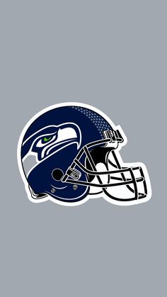 a football helmet with the seattle rams logo on it's side, against a gray background