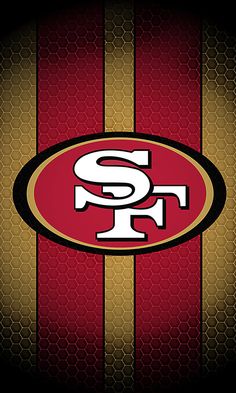 the san franciscos logo on a red and gold striped wallpaper with black stripes