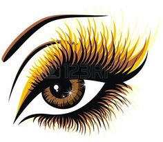 an eye with yellow and orange flames on it stock photo - 549782