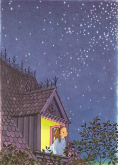 동화 삽화, Stars In The Sky, Children's Garden, Looking Out The Window, Childrens Illustrations