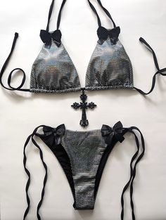 Tie Swimsuit, Black Cross, Goth Fashion, Festival Wear