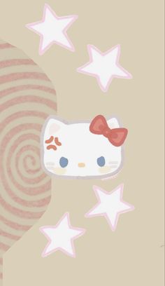 an image of a hello kitty wallpaper with stars