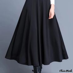 Olivia Mark - Women's Elegant Skirt, Plus Size Solid High Waist A-line Maxi Skirt With Pockets Wine Red Skirt, Midi Skirt With Pockets, Zippers Fashion, High Waisted Maxi Skirt, Lady Style, Skirts Midi High Waisted, Langer Rock, Work Skirts, Skirt Maxi