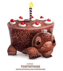 a birthday cake with a tortoise turtle on it and a candle in the middle