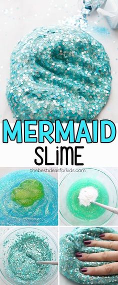 how to make mermaid slime at home with the help of this easy step - by - step instructions