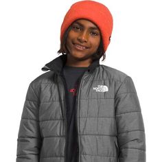 Ski resort prepared on one side and downtown ready on the other, the Reversible Mount Chimbo Full-Zip Hooded Jacket takes our grom from the mountain to dinner in style and warmth. The woven reverse sleeves glide easily over their midlayer, while the encased elastic cuffs help keep snow from packing in when they take a fall. Casual The North Face Puffer Jacket For Outdoor, Casual The North Face Puffer Jacket For Winter Sports, Casual The North Face Puffer Jacket For Hiking, Casual Outerwear With Detachable Hood For Ski Season, All Kids, Boys Jacket, Ski Resort, Personal Marketing, Mix Match