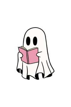 a ghost reading a book while sitting down