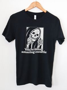 Skeleton Shirthalloween Shirtdancing Skeletonfunny Skeleton - Etsy UK Sarcasm Tshirts, Clothing Quotes, Paramore Concert, Goth Skeleton, Skeleton Funny, Spooky Things, Oc Design, Alt Goth, Dancing Skeleton