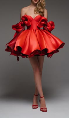 This stunning mini dress features a vibrant red hue that exudes confidence and charm. The standout puffy bow sleeves add a touch of drama and volume, creating a unique and eye-catching silhouette. Perfect for any special occasion, this dress combines playful elegance with bold style, ensuring you make a memorable entrance. Composition: -97% Polyester-3% SpandexCare:- Washing only in hand mode at water temperatures up to 30 ° C- Do not bleach- Hang dry, flattened out- Drum drying is prohibited.- Dry cleaning (dry cleaning only) Colour may vary due to lighting on images. The product images (without model) are closest to the true colour of the product.Item runs true to size chart and is cut to suit our size chart. Please refer to our size chart for the best fit. Do not size up or down. Puffy Mini Dress, Deadpool Outfit, Red Bow Dress, Mini Prom Dresses, Dress Women Elegant, Dress Aesthetic, White Bow, Shoulder Design, Red Bow