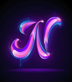 the letter m is made up of neon colors