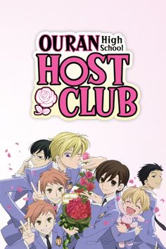 an anime poster with the words,'urban high school host and club'on it