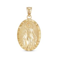 Pray for blessings and mercies with this Virgin Mary charm. 14K yellow gold The oval-shaped charm is diamond-cut and detailed Chain sold separately Yellow Gold Oval Pendant For Anniversary, Jewelry Charms Pendants, Kay Jewelers, Virgin Mary, Diamond Cut, Apparel Accessories, Diamond Cuts, Jewelry Accessories, Jewelry Design