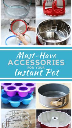 many different pots and pans with the words must have accessories for your instant pot