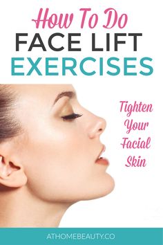 How to do face tightening exercises - sometimes called face yoga too. Facial exercises include neck exercises and specific facial exercises for the jowls. Here are some face exercise videos for you to learn from... Saggy Face, Tighten Neck Skin, Sagging Cheeks, Tighten Facial Skin, Neck Tightening, Face Tightening