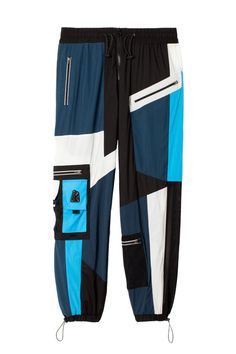 Color-blocked utility pants with bungee pocket details and reflective zippers. Body: 93.7% Nylon 6.3% Spandex     Splicing/Lining: 86% Nylon 14% Spandex Outdoor Nylon Cargo Pants With Zip Fly, Techwear Nylon Pants With Functional Pockets, Nylon Cargo Pants With Zip Fly For Outdoor, Nylon Outdoor Pants With Zip Fly, Nylon Pants With Zip Fly For Outdoor, Techwear Pants With Reflective Details For Outdoor, Streetwear Nylon Cargo Pants With Functional Pockets, Streetwear Nylon Pants With Functional Pockets, Utility Nylon Parachute Pants For Sports