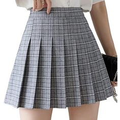 Bryony Heynes's Amazon page Skirts Shein, English Dress, Shein Skirts, Plaid Pleated Mini Skirt, School Skirt, Preppy Plaid, High Waisted Pleated Skirt, Tennis Skirts, Cute Skirts