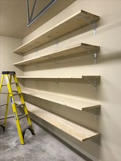 the shelves are empty and ready to be put into place for painting or decorating