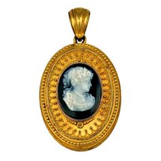 Victorian stone cameo locket circa 1880 of black and white carved agate. The hinged locket of 14kt gold with fine granulation and wire work, containing a beveled glass useable 
 picture frame.
 Excellent Condition
 2" x 1" Cameo Locket, Egyptian Revival, Agate Jewelry, Crown Jewels, Wire Work, Beveled Glass, Art Pages, Love Bracelets, 14kt Gold