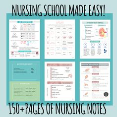 nursing notes with the words nursing school made easy on them and below it is an image of