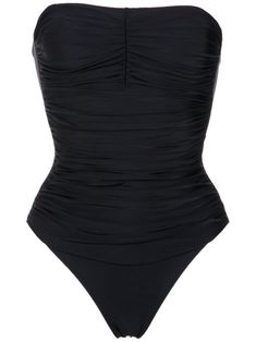 Black stretch-polyamide mesh strapless Melissa swimsuit from Lygia & Nanny featuring a strapless design top with removable cups, an internal elasticated pannel for added bra support, a removable strap, gathering effect that enhances the upper body, UPF 50+ satin-like fabric, an elasticated trimming, a lining and a fresh touch. This piece was created and produced carefully for you. Ensure this piece durability by following the inner tag washing instructions. Swimwear must be tried on over your ow Preppy Swimsuit, Cute Bodysuits, Bra Support, Strapless Swimsuit, Swimsuit Black, Cute Bathing Suits, Summer Swim Suits, Support Bras, Fashion Fits