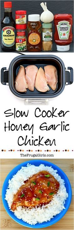 slow cooker honey garlic chicken is an easy dinner recipe