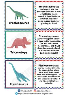 dinosaurs and tricosaurs worksheet for kids to learn how to read them