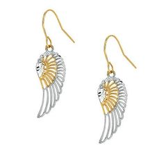 Enhance your elegance with JewelStop's exquisite collection of drop earrings, designed to meet all your fashion desires. Introducing our stunning yellow gold drop earrings, meticulously crafted to exude sophistication and charm. These earrings boast a timeless design that seamlessly complements any ensemble, making them perfect for both casual and formal wear. Crafted from high-quality 10k yellow gold, these drop earrings guarantee durability and a lasting shine. Each piece is expertly stamped a Yellow Gold Drop Earrings, Gold Angel Wings, Angel Wing Earrings, Chic Jewelry, Wing Earrings, Gold Drop Earrings, Gold Hoop Earrings, Sterling Silver Earrings, Gold Metal