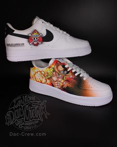 One Piece Air Force 1 Custom One Piece Air Force, Air Force Custom, Shoes Colorful, Leather Paint, Sneakers Athletic, Unique Shoes, Hi Top