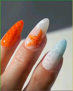 8. Blue Ocean Wave Tip Nails Summer is here babe! And it’s time to get summer-ready, which includes getting a pretty manicure. Bright, Nude,... Nails For Hawaiian Vacation, Tropical Christmas Nails Art Designs, Fun Gel X Nails, Almond Shaped Vacation Nails, Halloween Beach Nails, Rainbow Fish Nails, Fish Acrylic Nails, Caribbean Vacation Nails, Nails For Tropical Vacation