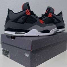 I’m Good Condition; Has A Couple Cuff Marks And Has Been Worn Before. Otherwise Is In Good Condition. Air Jordan 4 Retro Infrared, Jordan 4 Retro Infrared, Jordan Grey, Shoes Air, Jordan 4 Retro, Air Jordan 4, Air Jordan 4 Retro, Jordans For Men, Jordan Shoes