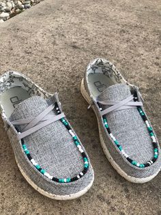 Aesthetic Hey Dudes, Western Air Force Ones, How To Make Beaded Hey Dudes, Beaded Hey Dudes Diy, How To Bead Hey Dudes Tutorial, Custom Hey Dude Shoes Women, Diy Hey Dudes, Hey Dudes Aesthetic, Country Hey Dudes