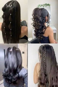 #Curly #curlyhairstyles #Coilyhairstyles #4bcurls #4bcurls #Straighthairstyles Hair Quinceanera, Κούρεμα Bob, Latina Hair, Hair Inspiration Long, Quinceanera Hairstyles, Quince Hairstyles, Hairstyles For Layered Hair, Fishtail Braid, Caramel Highlights