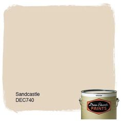 a paint can with the words sandcastle dec040 on it and a white background