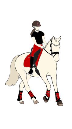 a woman riding on the back of a white horse wearing red socks and black shoes