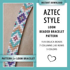 the beaded bracelet pattern is shown with instructions to make it