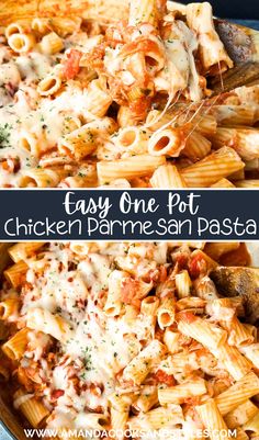 One Pot Chicken Parmesan Pasta - Easy flavor-packed one pot chicken parmesan pasta made simply with fresh herbs and melty mozzarella cheese. The best part about this comfort meal is that it is budget friendly, kid friendly and is so easy to make.