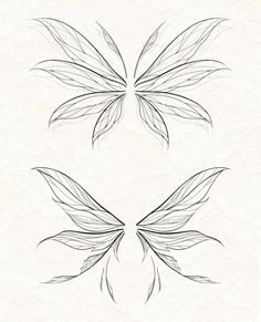 three leaves are shown in black and white, one is drawn with ink on paper