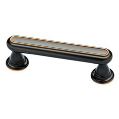 a black and gold door handle on a white background