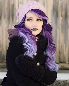 Long Purple Hair, Purple Ombre Hair, Lavender Hair, Hair Color Purple, Winter Hair Color, Hair Color Blue, Ombre Hair Color, Hair Dye Colors, Beauty Ideas