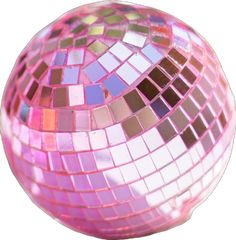 a pink disco ball is shown in this image